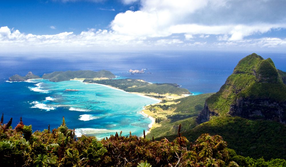 Aerial photo of the Lord Howe island group