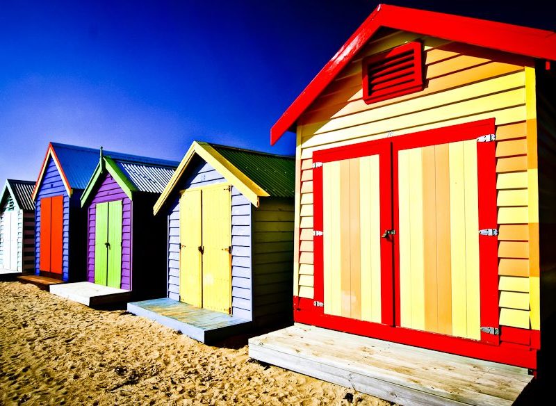 The vibrant beach shacks of Melbourne's Brighton.