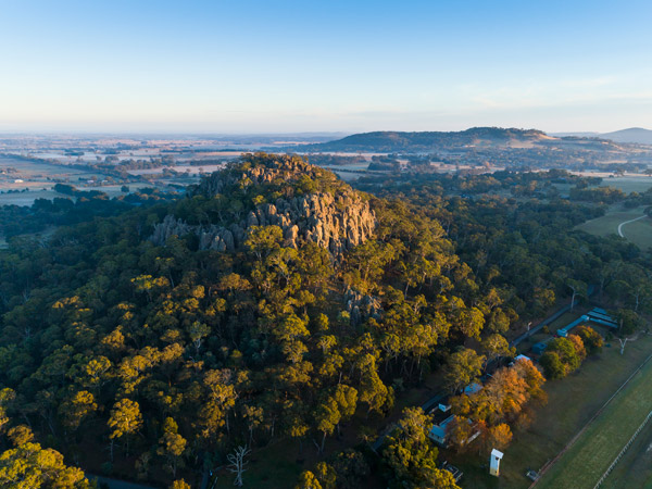 Aerial view of Hanging Rock