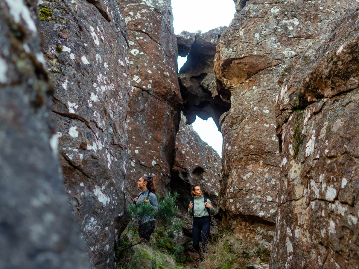 Women hiking at Hanging Rock in Victoria