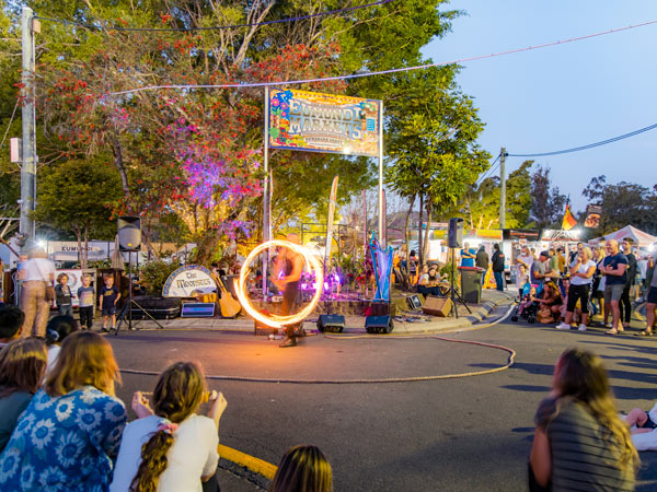 a live performance at Eumundi Markets