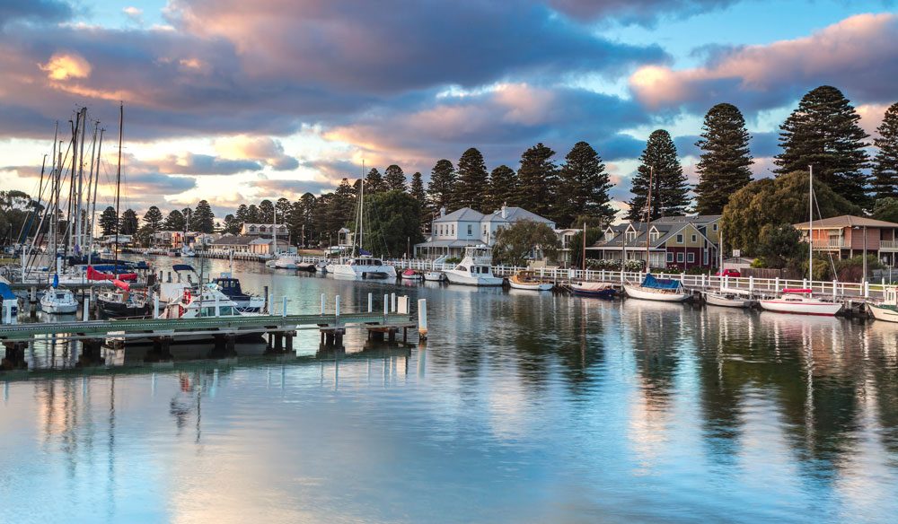 port fairy harbour with boats