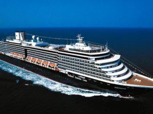 Holland America's MS Oosterdam on the open ocean (cruise)
