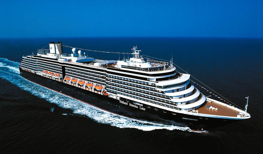 Holland America's MS Oosterdam on the open ocean (cruise)