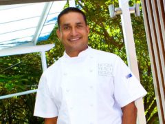 Peter Kuruvita outside his new restaurant Beach House at Noosa.