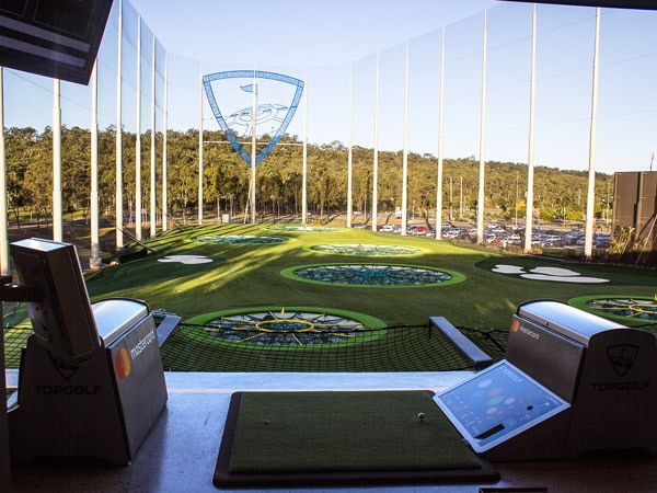 the outdoor gaming arena at Topgolf Gold Coast