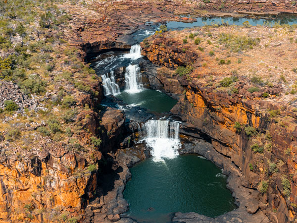 an aerial view of Mitchell Falls, Gibb River Road itinerary