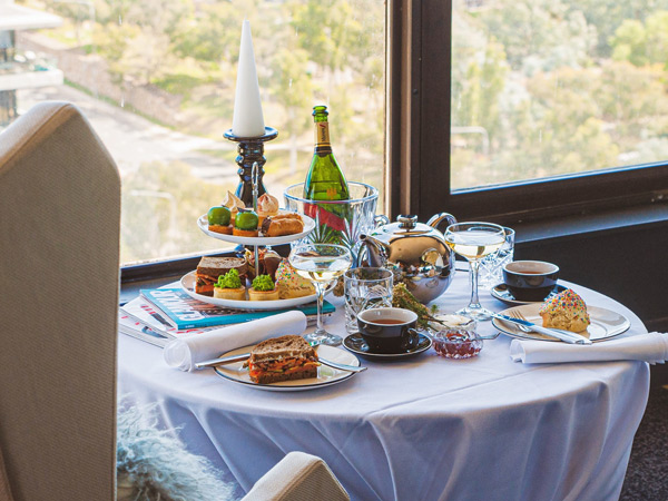 an exclusive dining setup at QT Canberra Sky High Tea