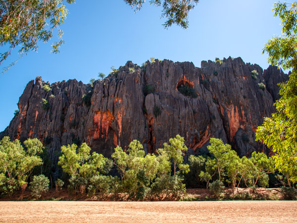 the scenic rock formation at Windjana Gorge National Park, Gibb River Road itinerary