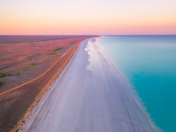 an aerial view of the Eighty Mile Beach