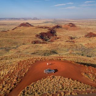 an aerial view of a car parked at Millstream Chichester National Park