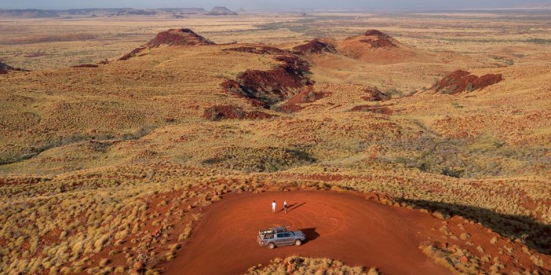 an aerial view of a car parked at Millstream Chichester National Park