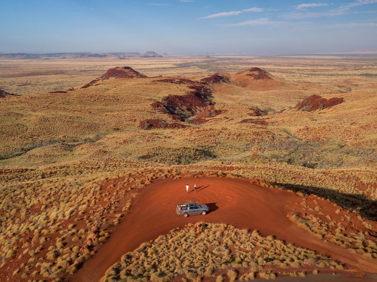 an aerial view of a car parked at Millstream Chichester National Park