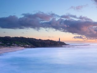 Norah Head (Central Coast) glowing with dawn's soft pastel colours (photo: Daniel Hine).