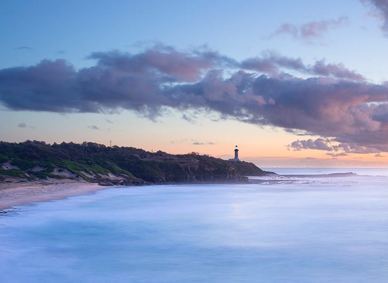 Norah Head (Central Coast) glowing with dawn's soft pastel colours (photo: Daniel Hine).