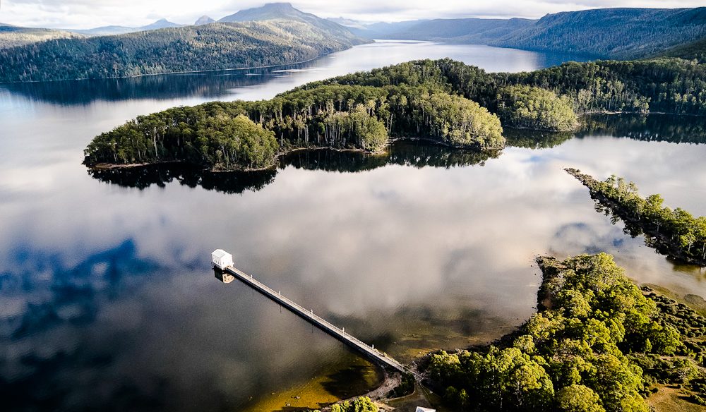 In the middle: Pumphouse Point hotel, Lake St Clair, Tasmania (photo: Stu Gibson).