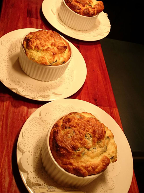 Cheese & Spinach souffle, Le Voltaire Bistro Francais