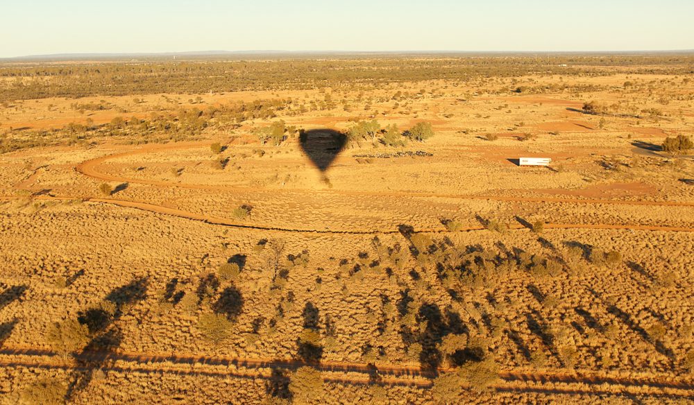 Shadows in the outback Hot air ballooning over Alice Springs