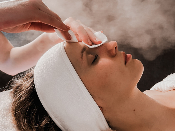 a woman undergoing facial treatment at Blanc Spa, Prahran