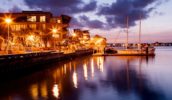 Newcastle harbour by night