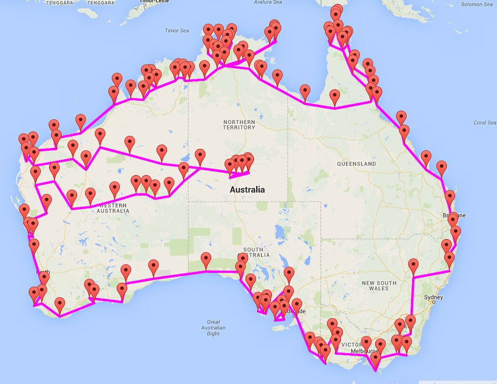 Lee Atkinson's Big Lap map.