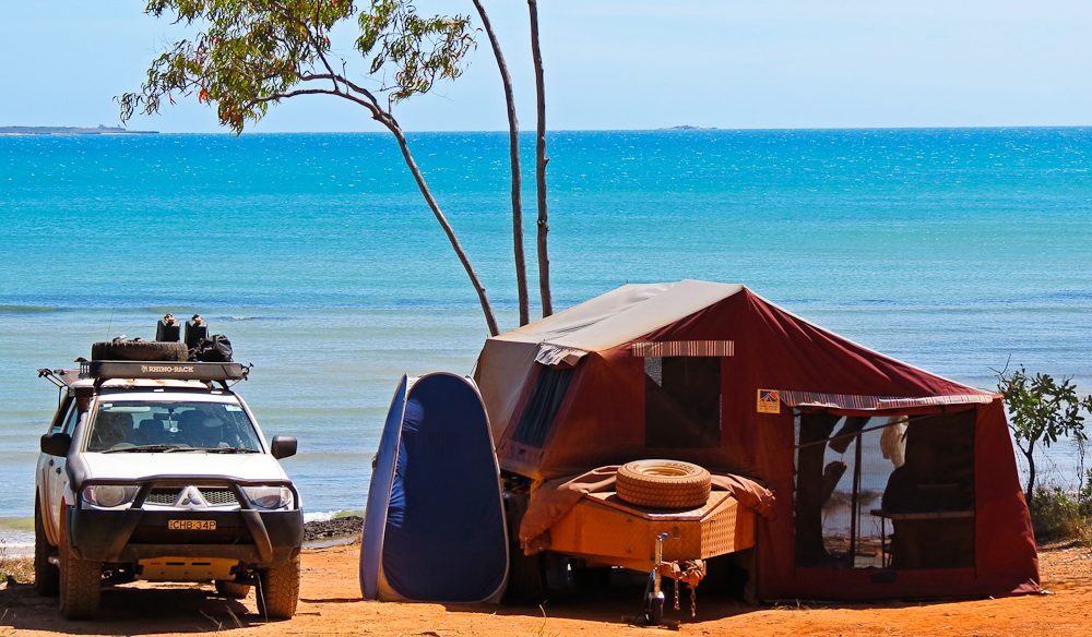Colourful campsite Rainbow Cliffs Arnhem Land