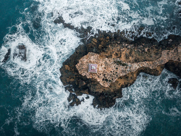 The Obelisk at Cape Dombey as seen from above