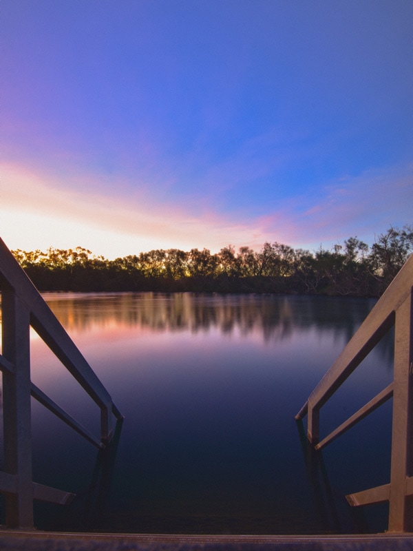 A view from Dalhousie Springs at sunrise. (Image: Cathy Lu)