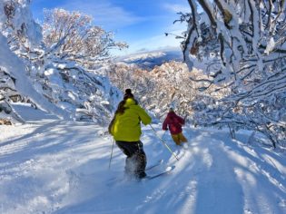 Powder skiing Wombat Valley Mt Buller