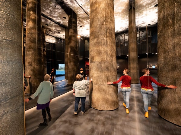 guests exploring the stunning architecture inside National Museum of Australia