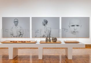 Set of three artworks at Queensland Art Gallery in Brisbane