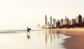 Sun setting over the Gold Coast