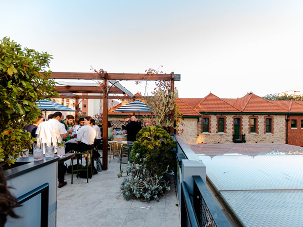 the rooftop dining at Hadiqa, Perth