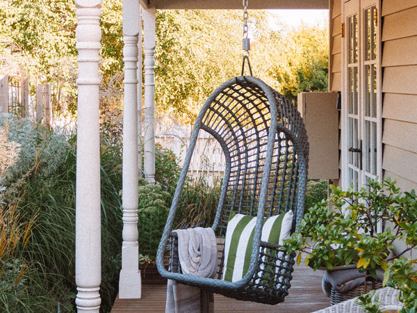 a hammock in the outdoor deck, Acre of Roses, Trentham