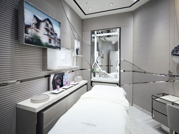 a cosy spa interior at La Prairie Art of Beauty Lounge