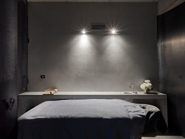 a spa bed inside the treatment room at Venustus, Paddington