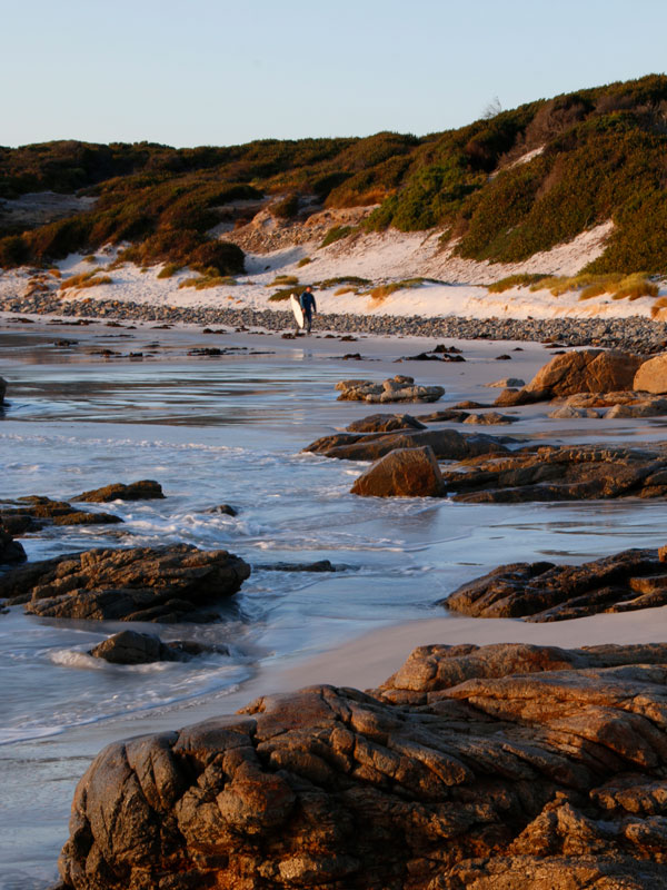 the rocky side of Friendly Beaches, Tasmania