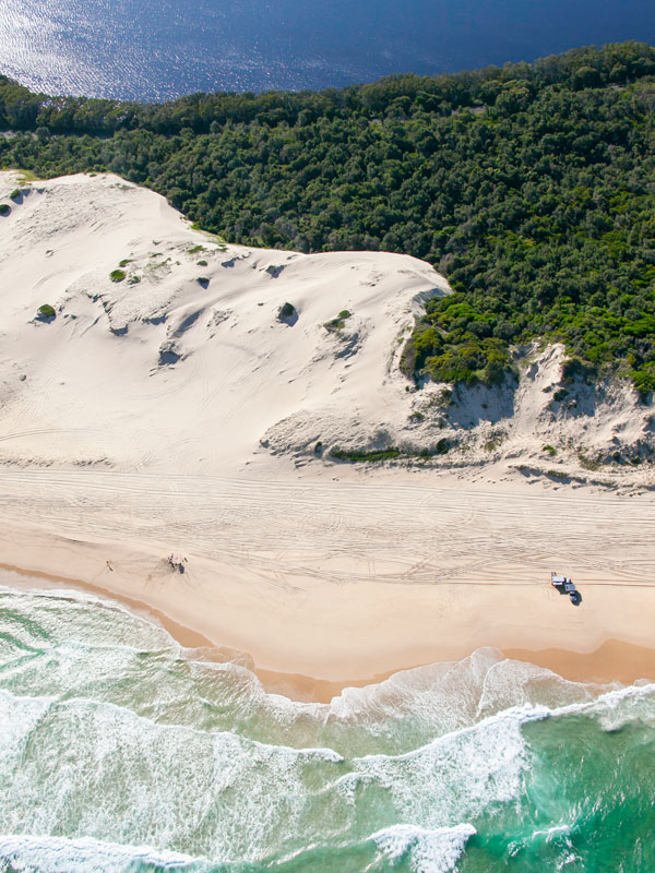 an aerial view of Mungo Beach, NSW