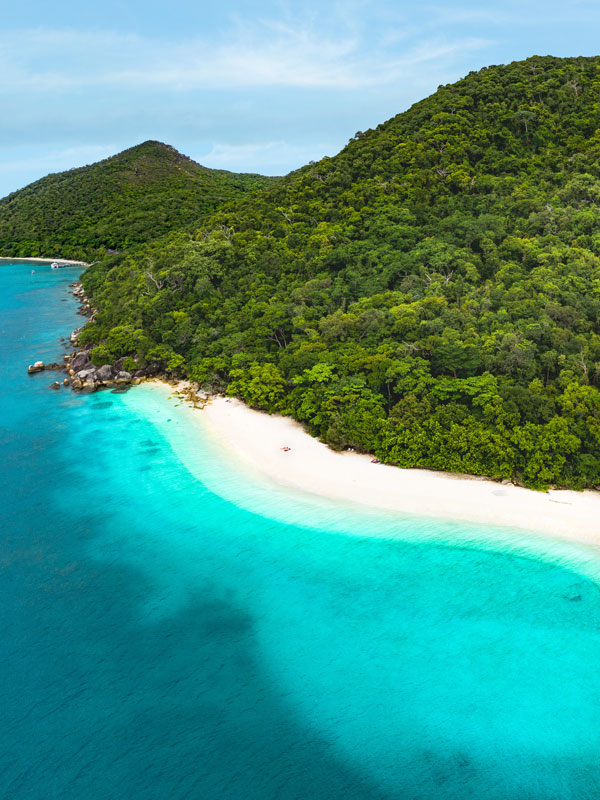 an aerial view of the stunning waters of Nudey Beach, Qld