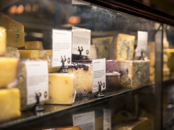cheese cabinet at Milk the Cow, Carlton