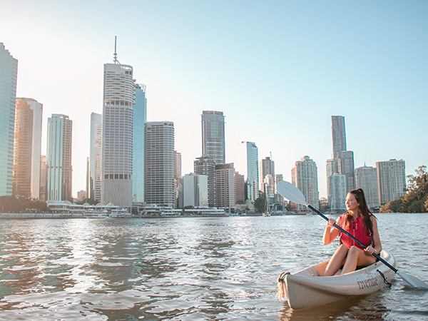 kayak Brisbane River untuk pemandangan terbaik di Brisbane