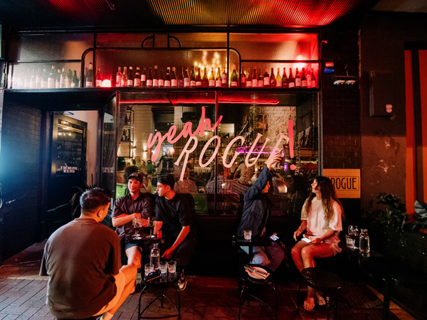 friends drinking at Bar Rogue, Perth