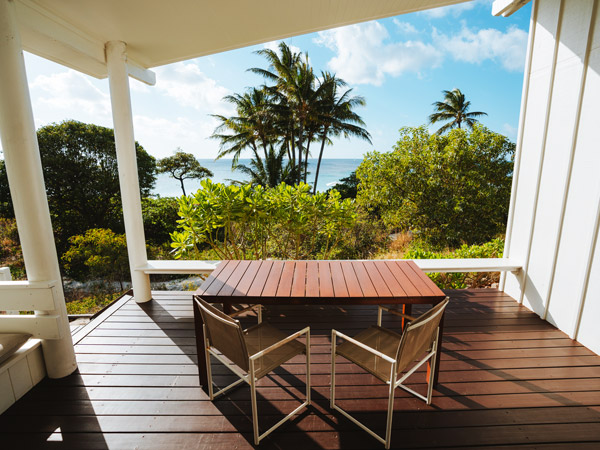 a beachfront suite at Lizard Island Resort