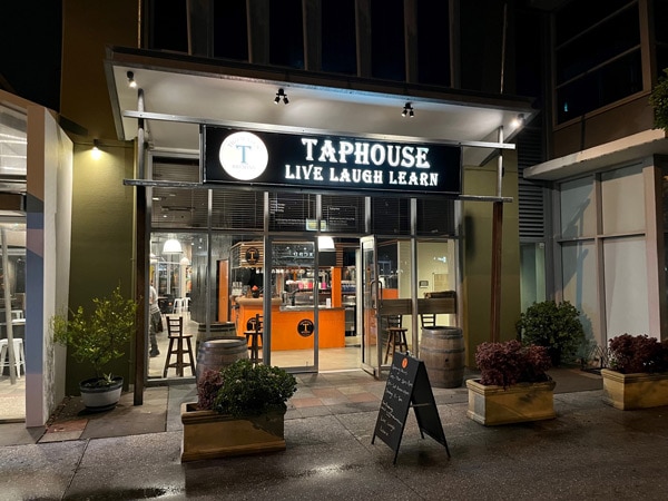 the exterior view of the entrance at Two Mates Taphouse, Gold Coast
