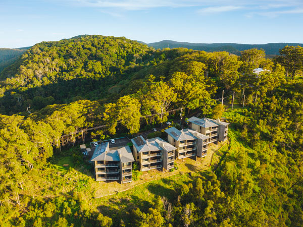 an aerial view of Binna Burra Lodge