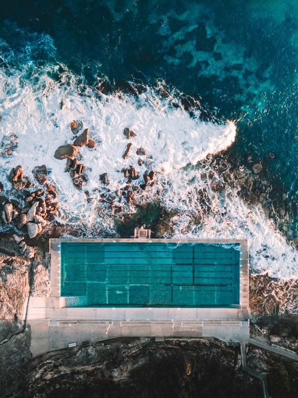 an overhead shot of Freshwater Beach, Freshwater