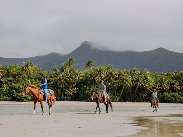 Cape Trib Horse Rides on Myall Beach. (Image: Tourism and Events Queensland)