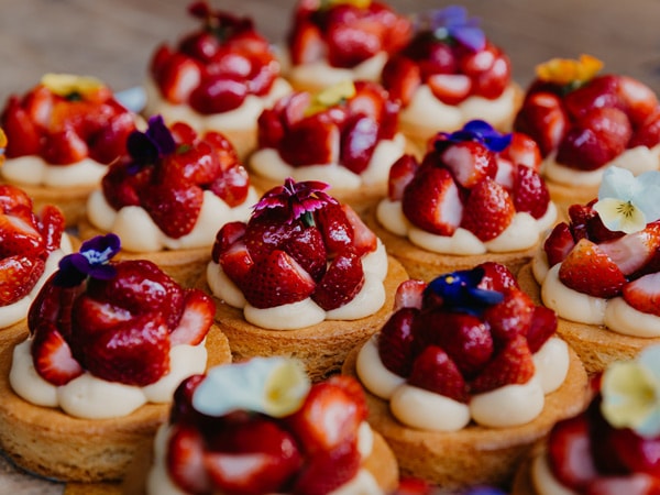 strawberry breton tarts at Bam Bam Bakehouse, Broadbeach
