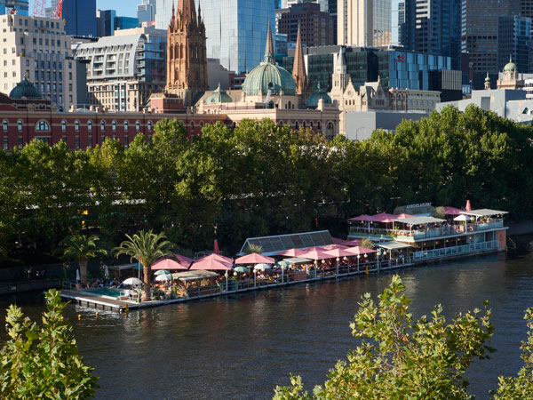 the Afloat floating bar on the Yarra River