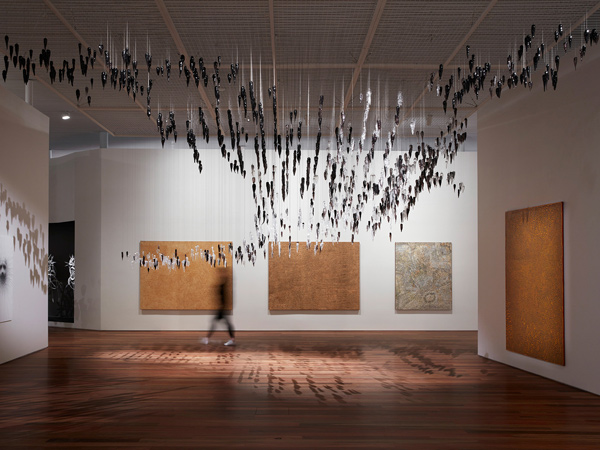 a man exploring inside the Sydney art gallery